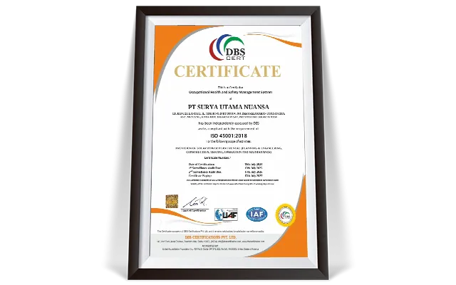 ISO 45001 certificate